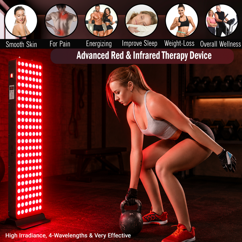 EXESAS 1000W Red Light Therapy Panel — Full Body 4-Wavelength