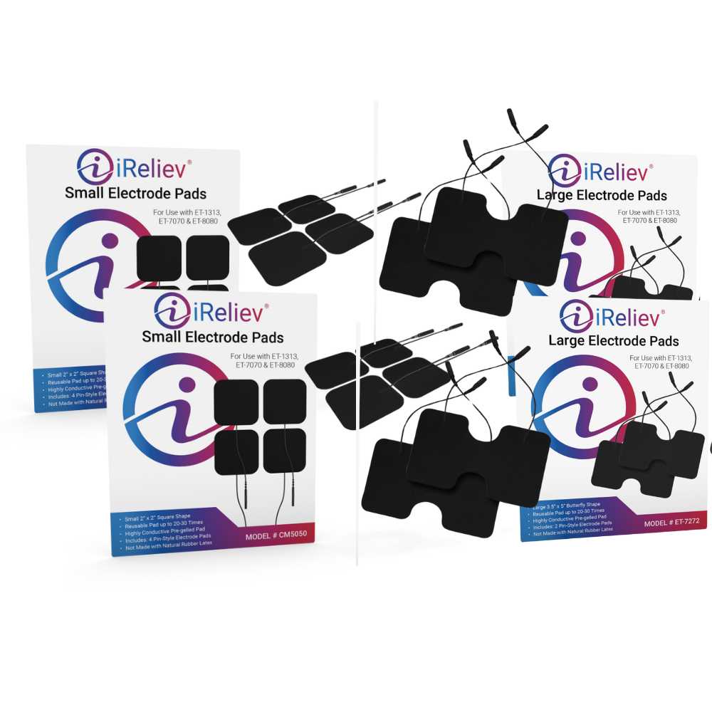 Elevate your recovery experience with the Wired Small and Large Electrode Pad Bundle from iReliev. Crafted with premium-grade hydrogel, this thoughtfully curated package includes four packs of electrode pads, two conductive gels, and skin prep wipes. Designed to enhance your performance foundation, this bundle ensures you maximize every session, allowing you to recover effectively and thrive in your pursuits. Embrace the power of recovery as an integral part of your performance journey.