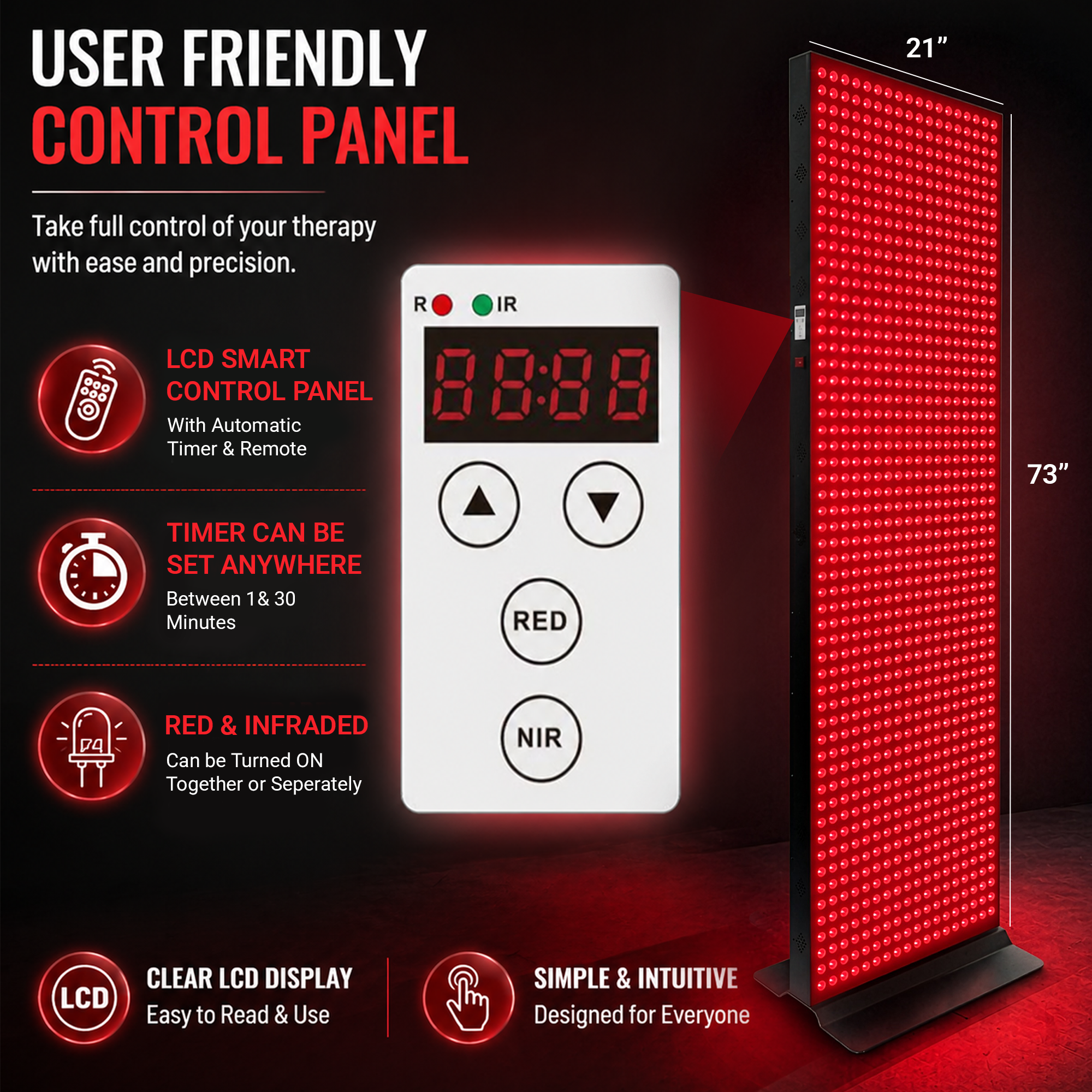 EXESAS 5040W Red Light Therapy Panel — Full Body 4-Wavelength