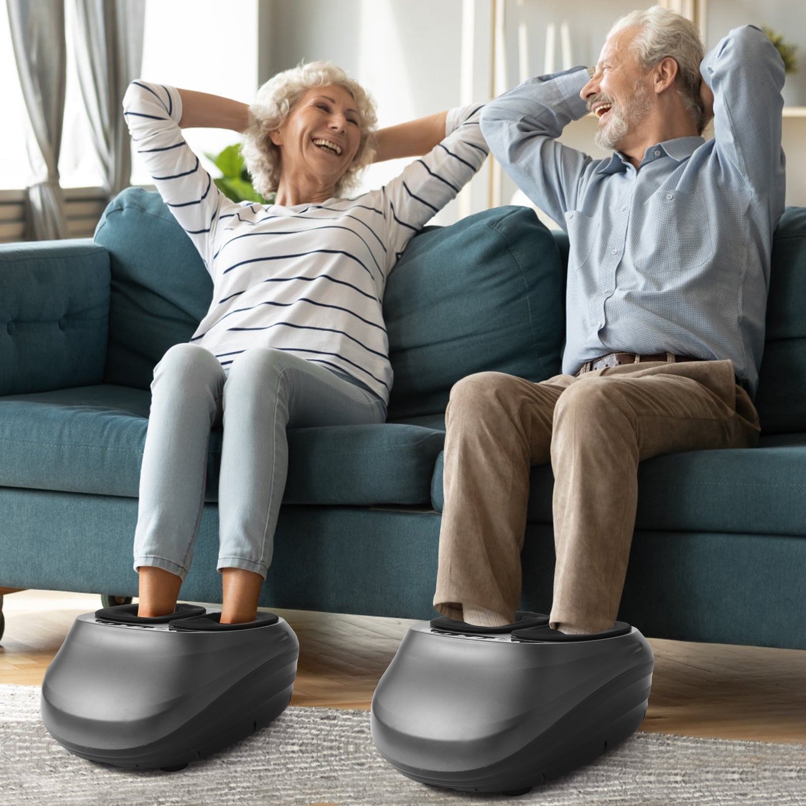 Heated Foot Massager — Shiatsu Rotation with Air Compression