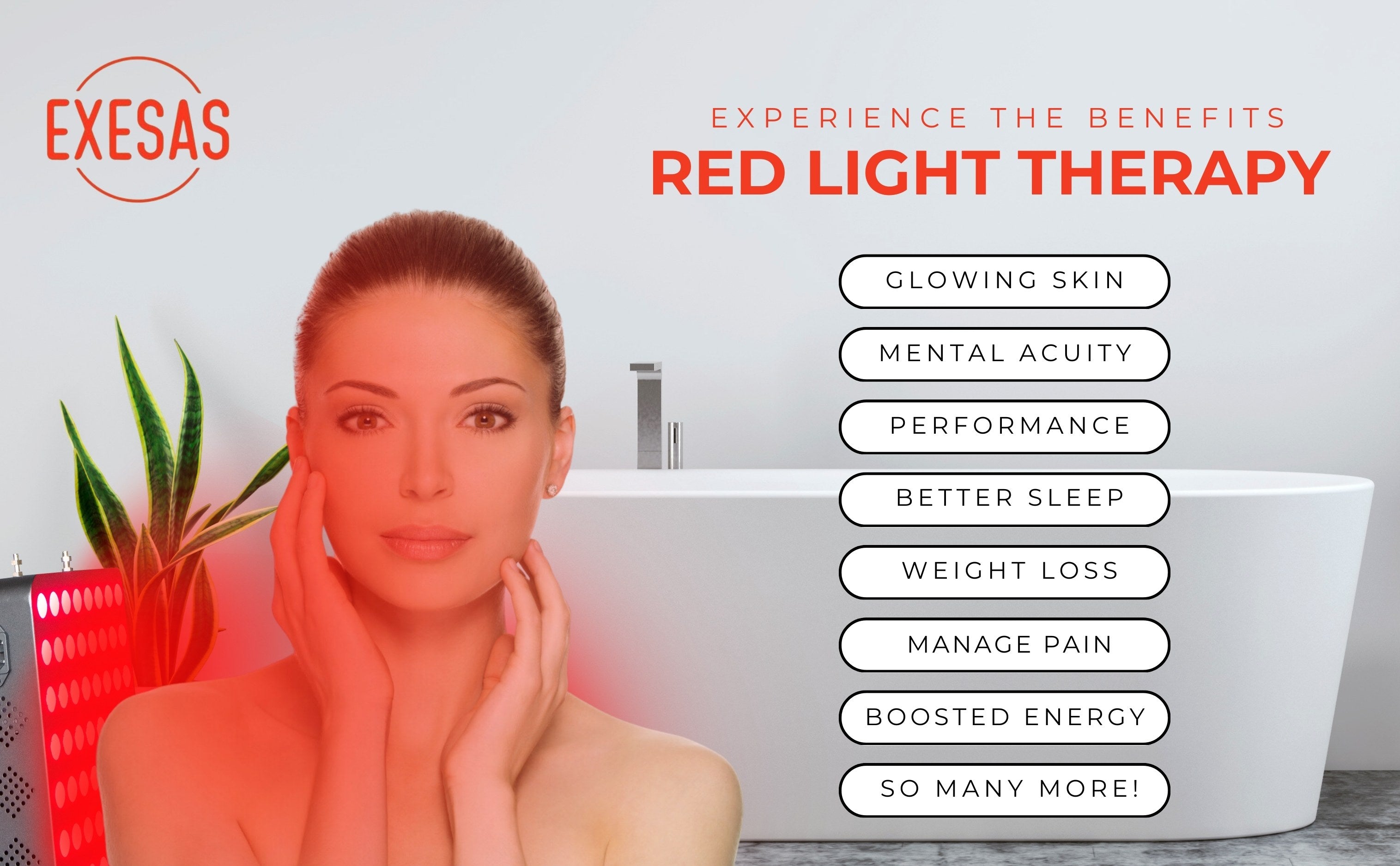 EXESAS 400W Red Light Therapy Panel — Full Body 660nm & 850nm