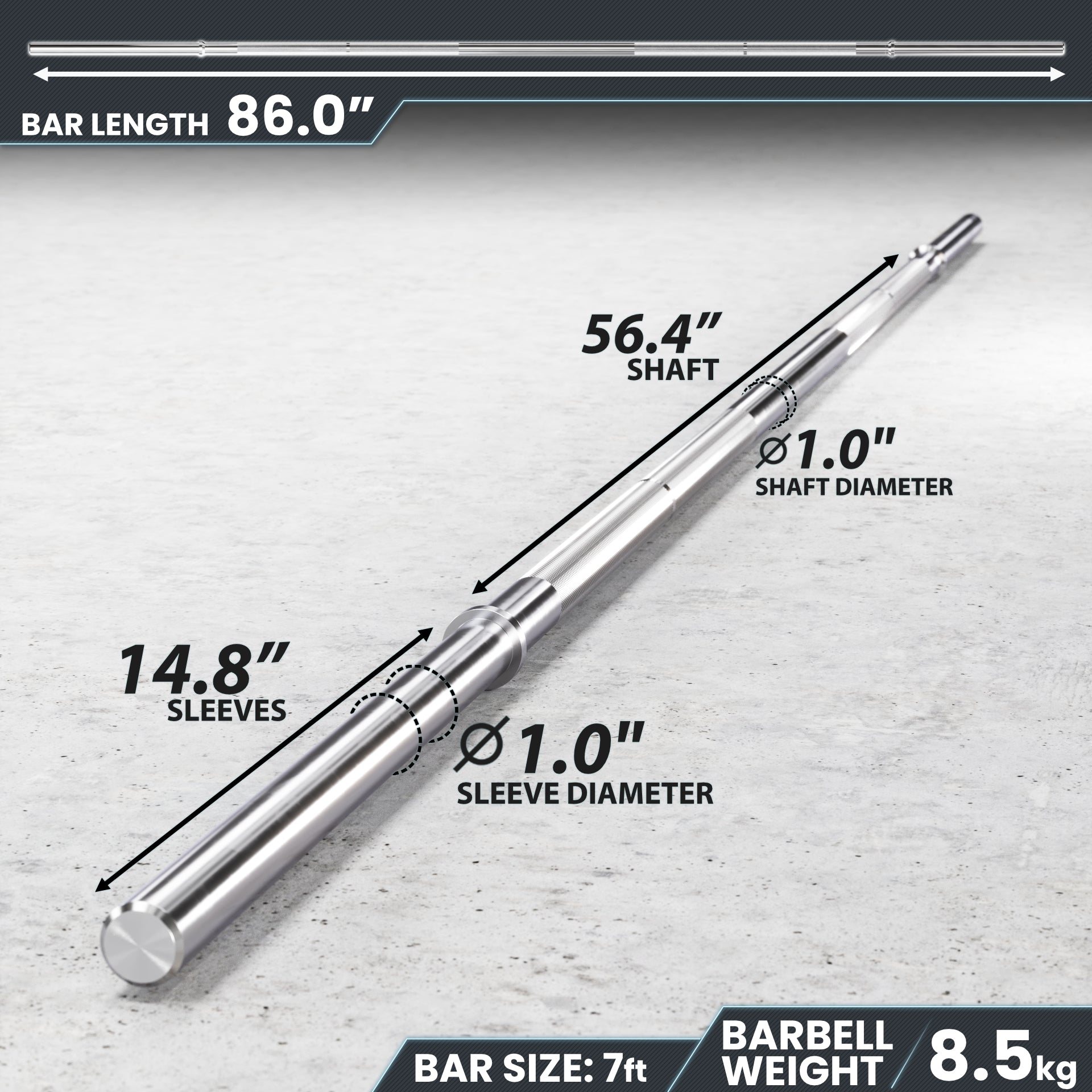 Synergee 1" Barbell