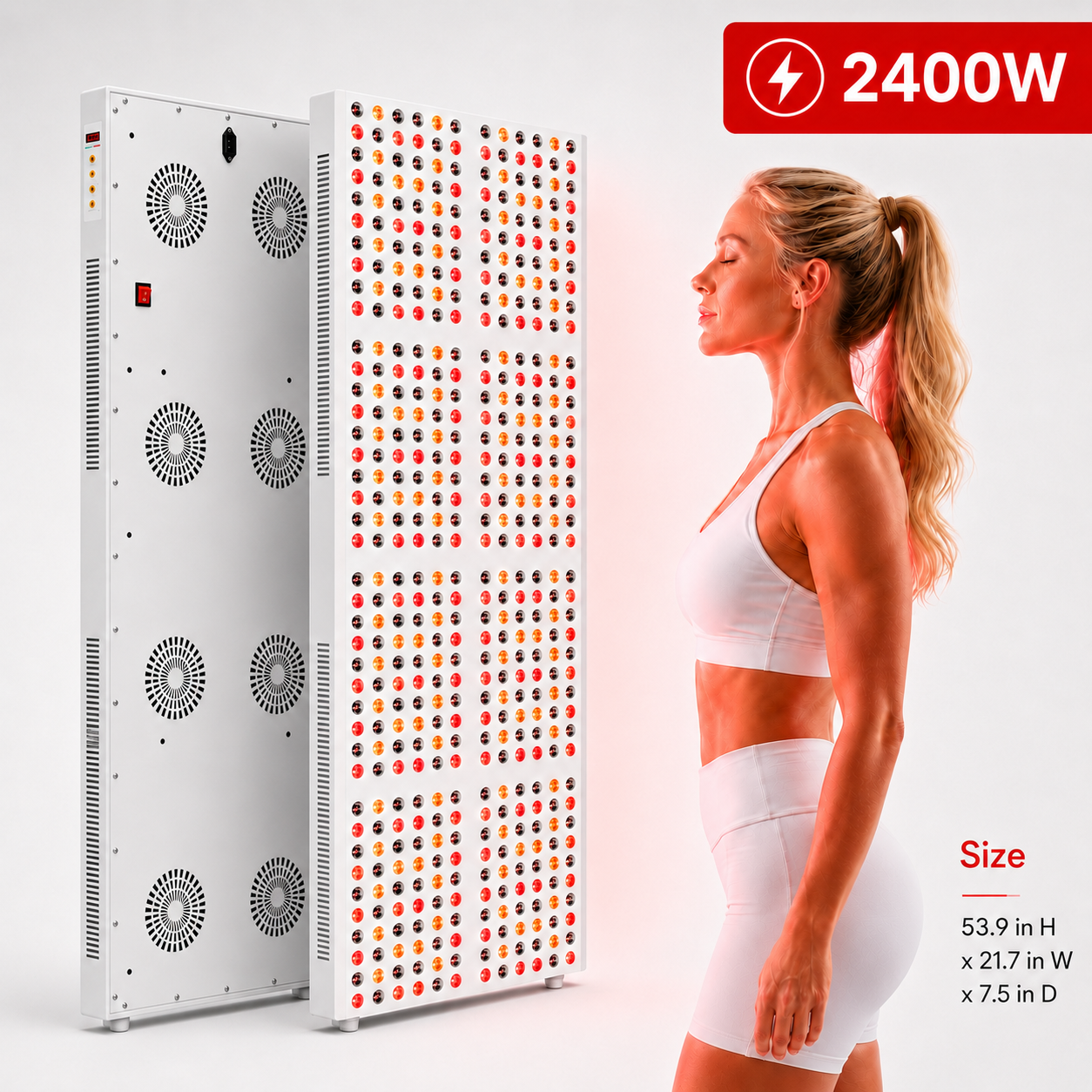 Red Light Therapy & Near Infrared Light Therapy Panel, Full Body, 2400W - iReliev Red Light Therapy