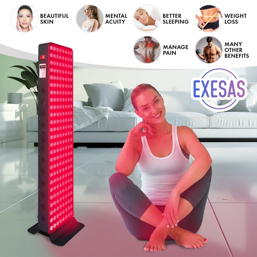 EXESAS 1000W Red Light Therapy Panel — Full Body 4-Wavelength