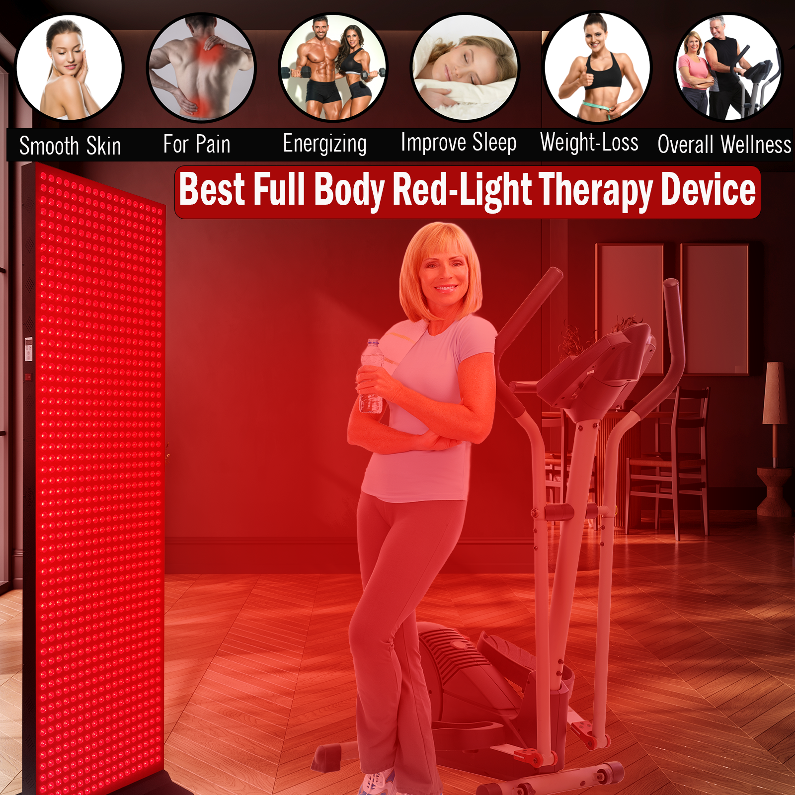 EXESAS 5040W Red Light Therapy Panel — Full Body 4-Wavelength