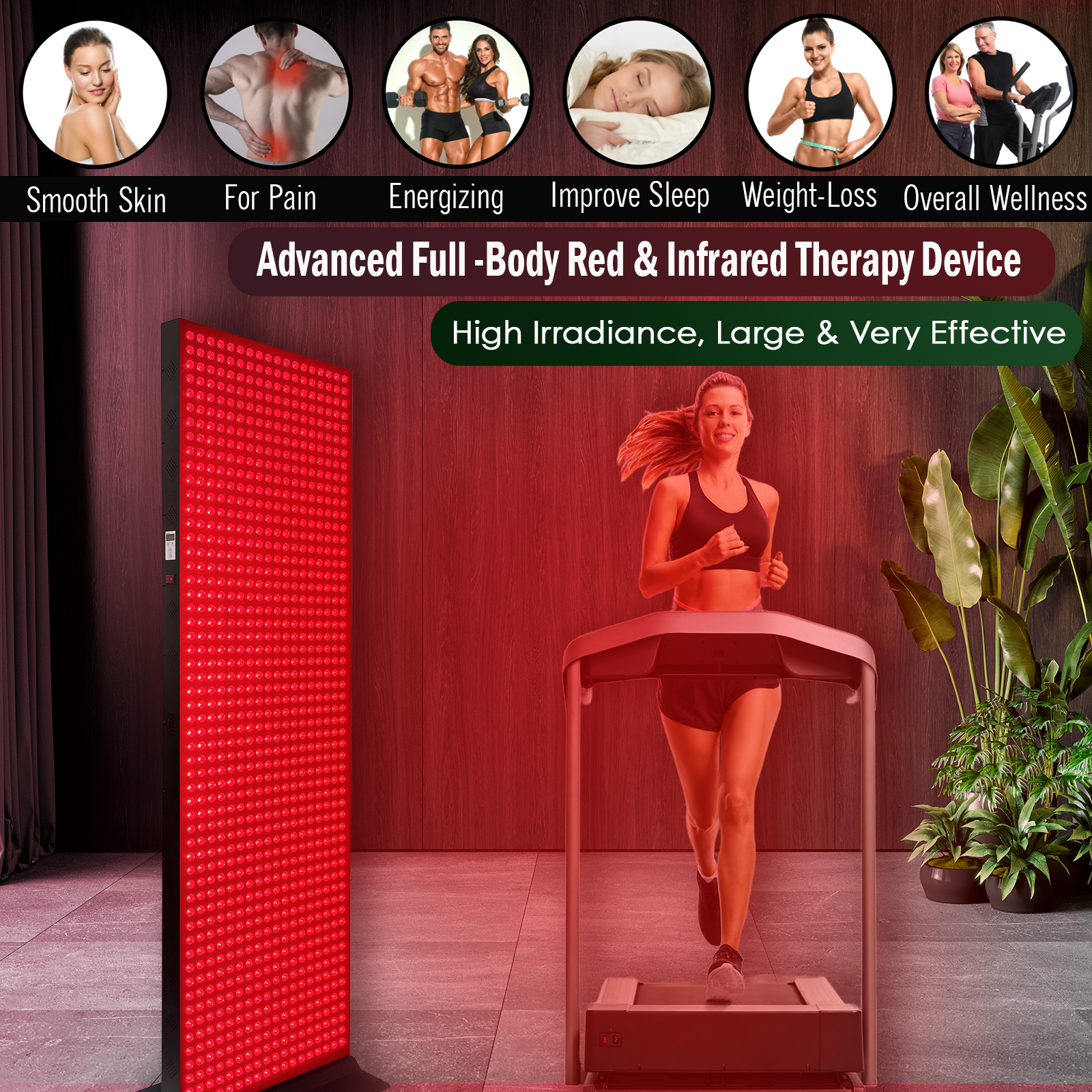 EXESAS 5040W Red Light Therapy Panel — Full Body 4-Wavelength