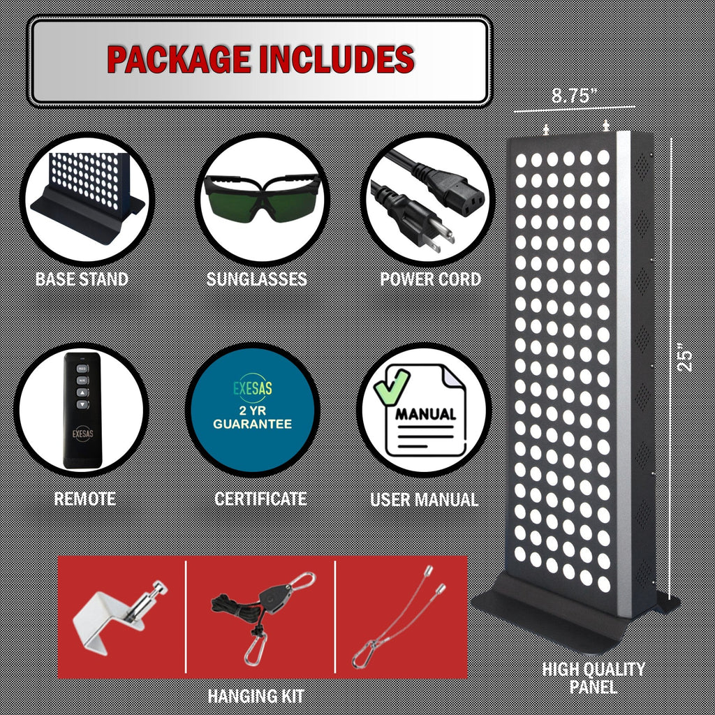 EXESAS 600W Red Light Therapy Panel — Full Body 4-Wavelength