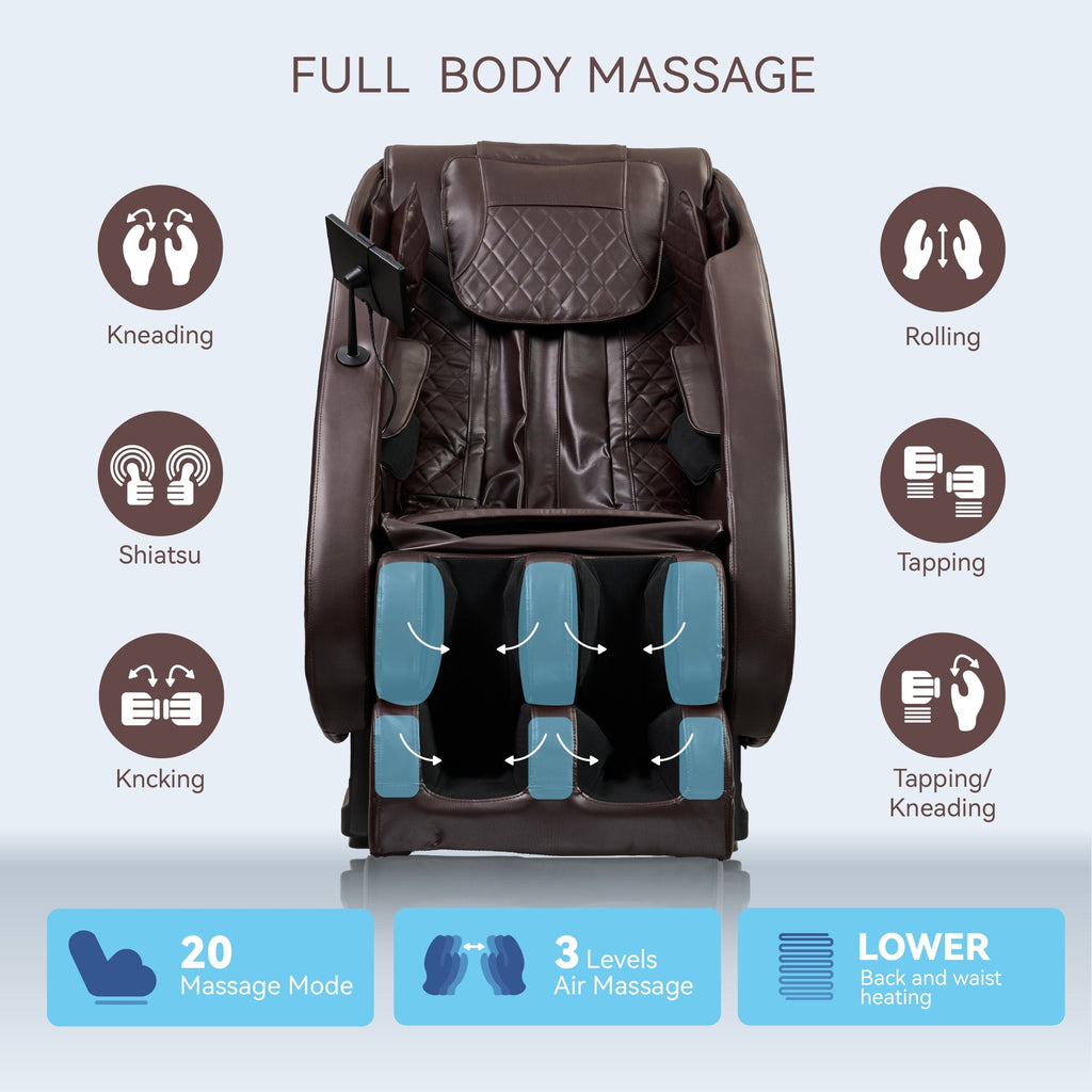 Massage Chairs — Full Body Massage Recliner with Foot Roller & Airbag