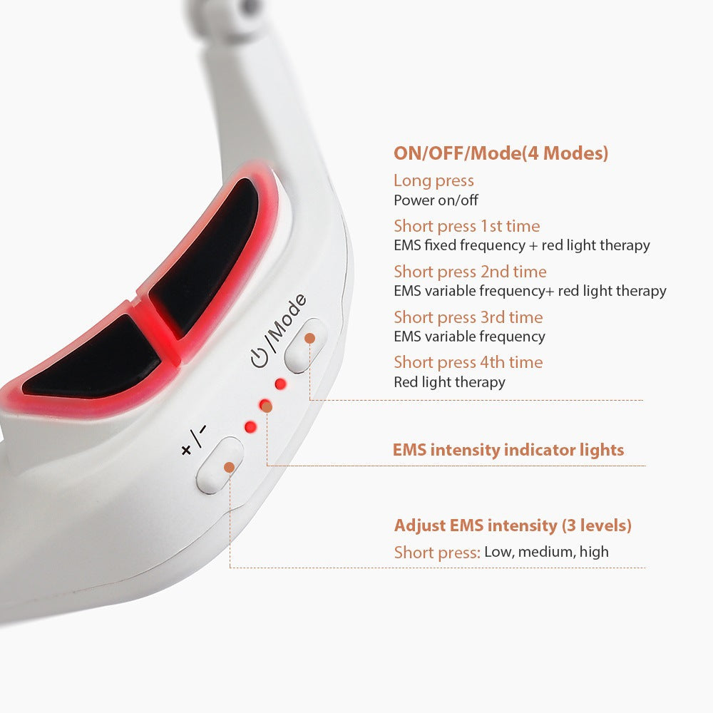EMS Eye Massager Glasses — Red Light + Heat for Eye Fatigue Relief