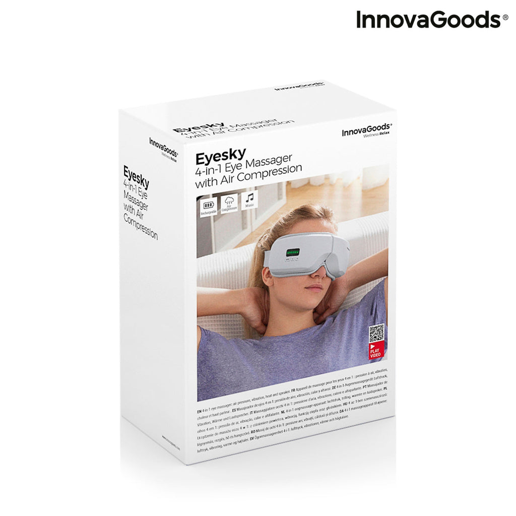 InnovaGoods 4-in-1 Eye Massager — Air Compression, Heat & Bluetooth