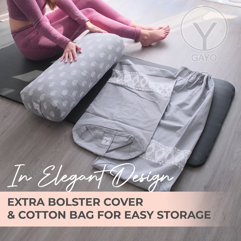 Organic Cotton Yoga Bolster Set with Carry Bag