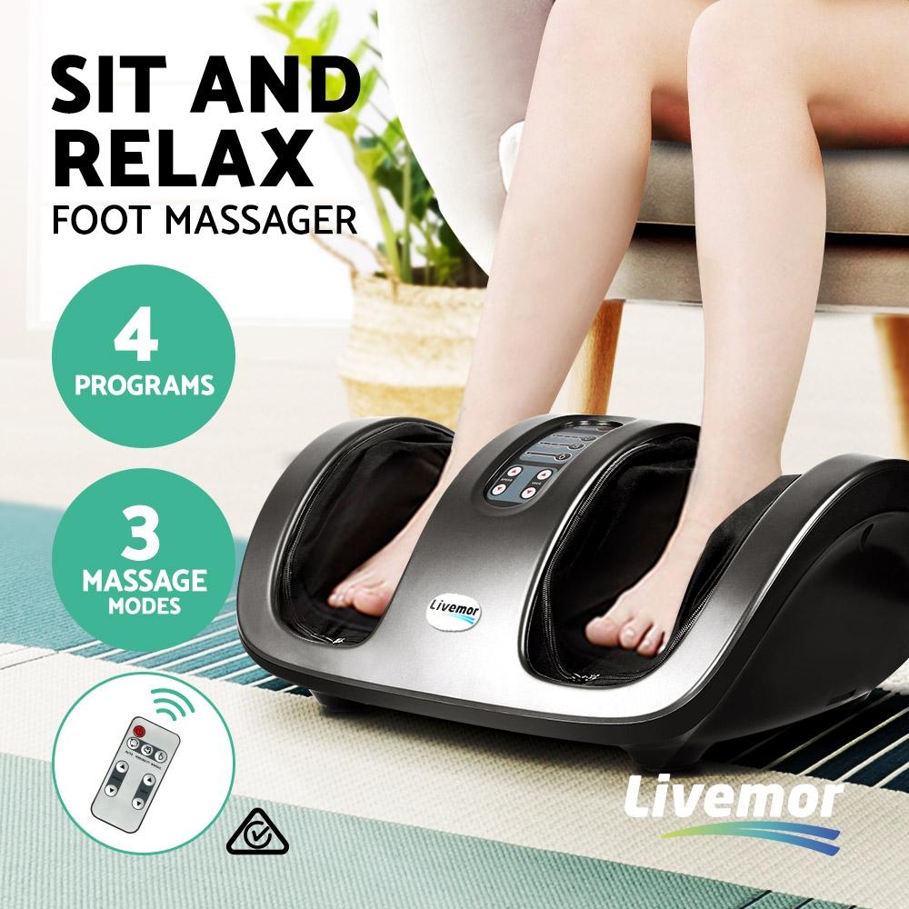 Livemor Shiatsu Foot Massager — Kneading, Rolling & Air Compression