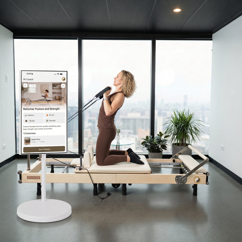 With Large Smart Screen - Janet Elite 2.0 - Foldable Pilates Reformer - RE015 - Personal Hour Pilates Machines