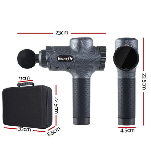 Everfit Massage Gun 30 Speed 6 Heads Vibration Muscle Massager - Ozdingo Massage Gun