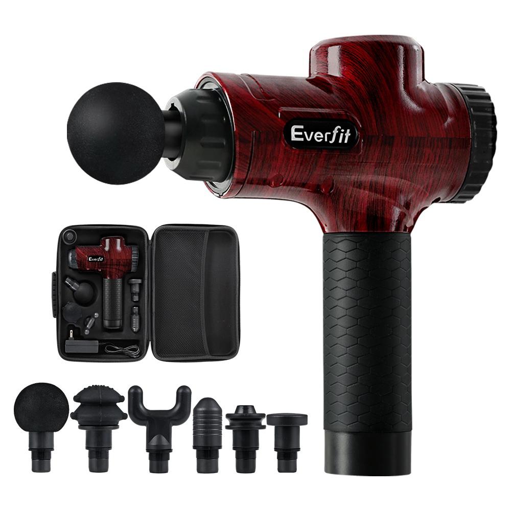 Everfit Massage Gun 6 Heads Electric Massager Vibration Percussion LCD - The Vital Recovery Company Massage Gun