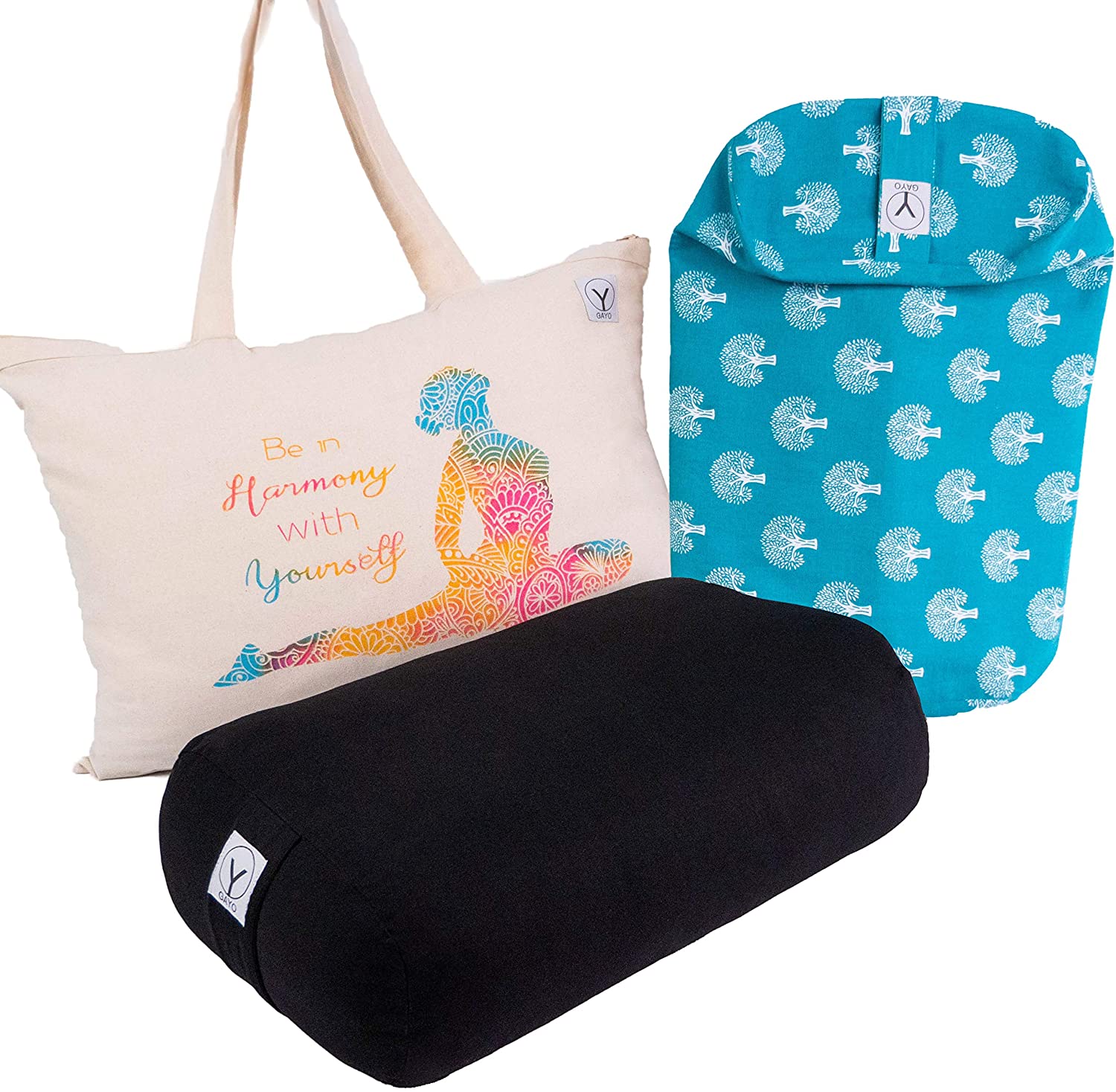 Organic Cotton Travel Size Yoga Bolster Set - Gayo Yoga Bolster