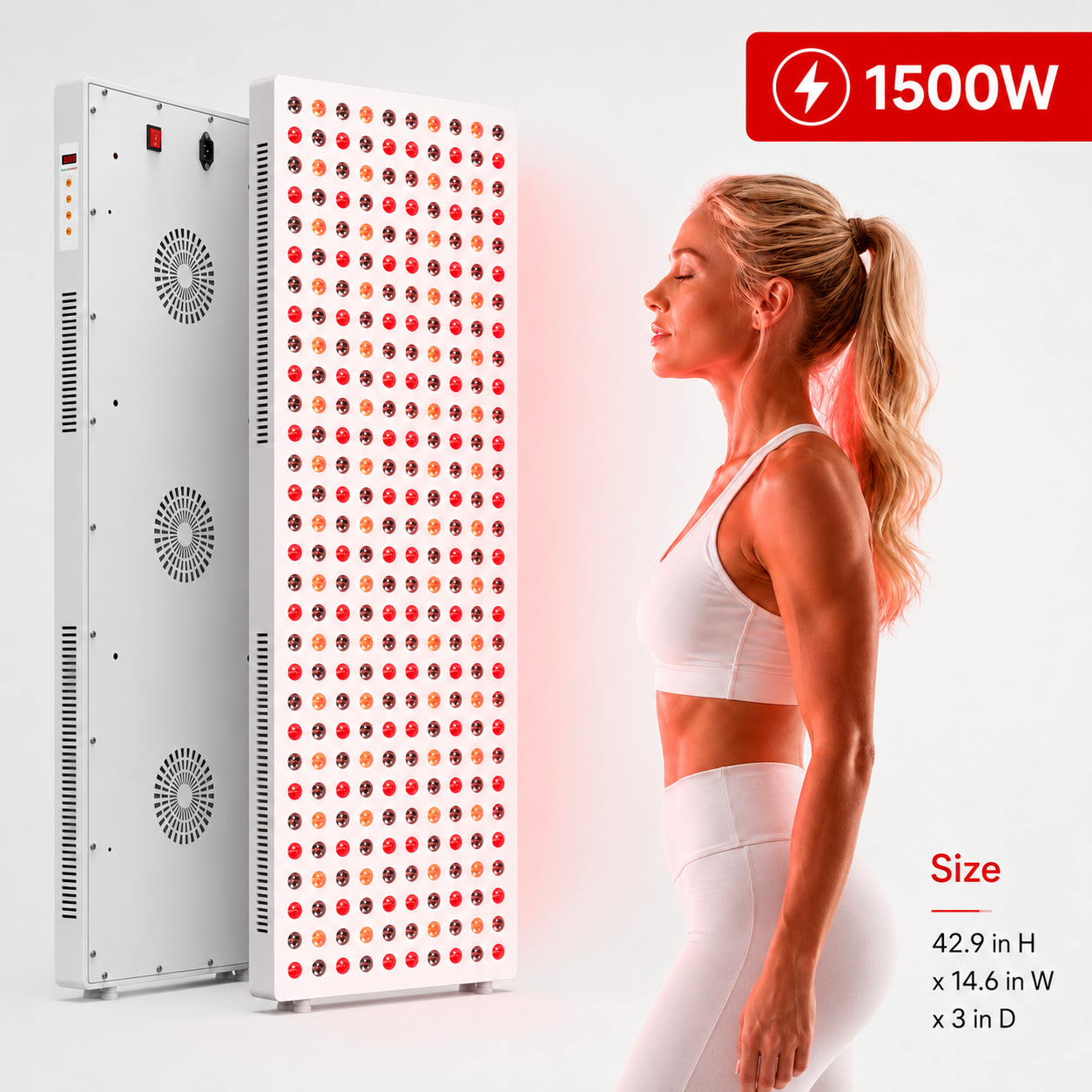 Red Light Therapy & Near Infrared Light Therapy Panel, Full Body, 1500W - iReliev Red Light Therapy