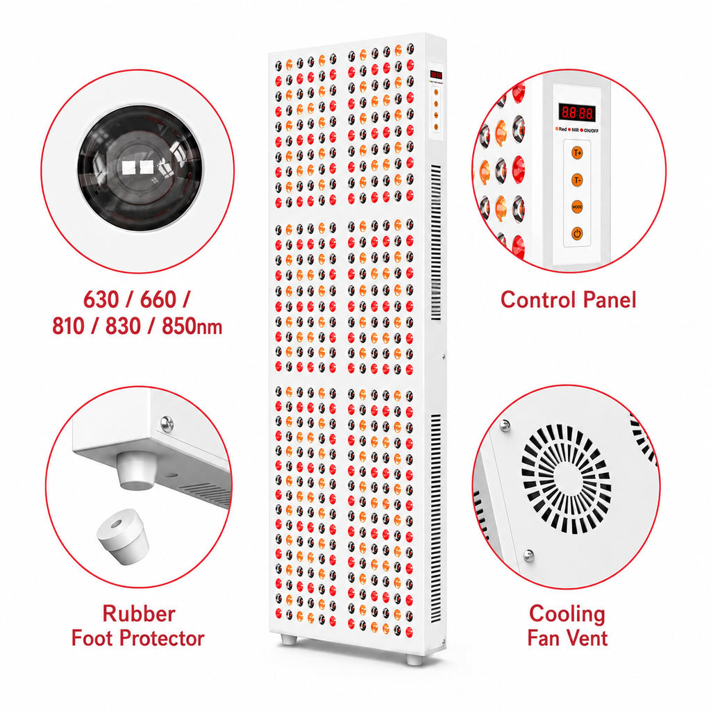 Full Body Red Light & Near Infrared Therapy Panel — 2400W, 660nm & 850nm