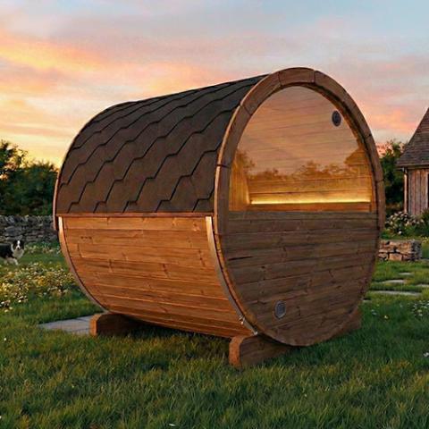 SaunaLife Model E7W barrel sauna