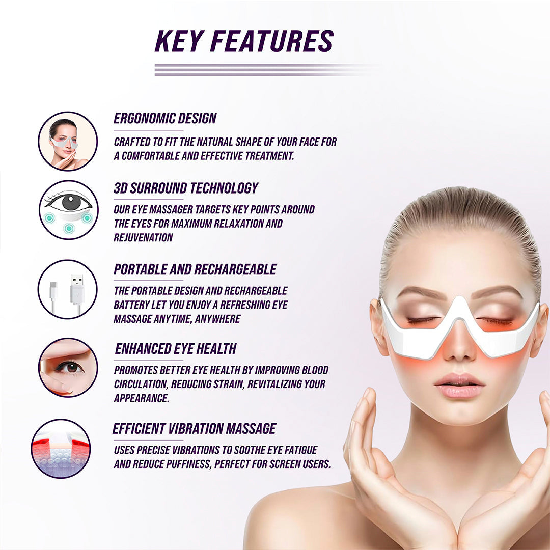 Under-Eye Red Light Therapy Massager — Dark Circles, Puffiness & Fine Lines