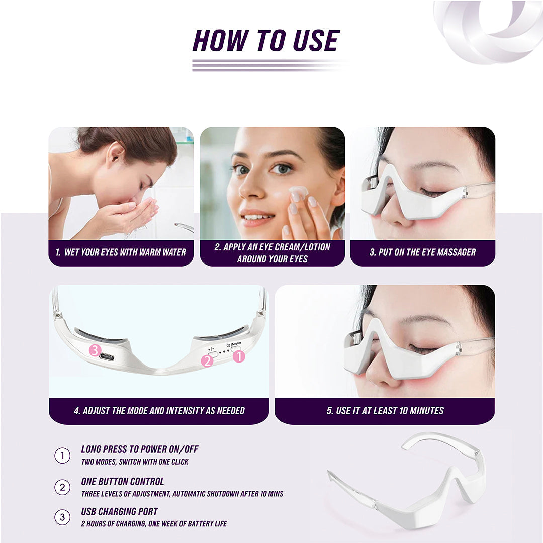 Under-Eye Red Light Therapy Massager — Dark Circles, Puffiness & Fine Lines