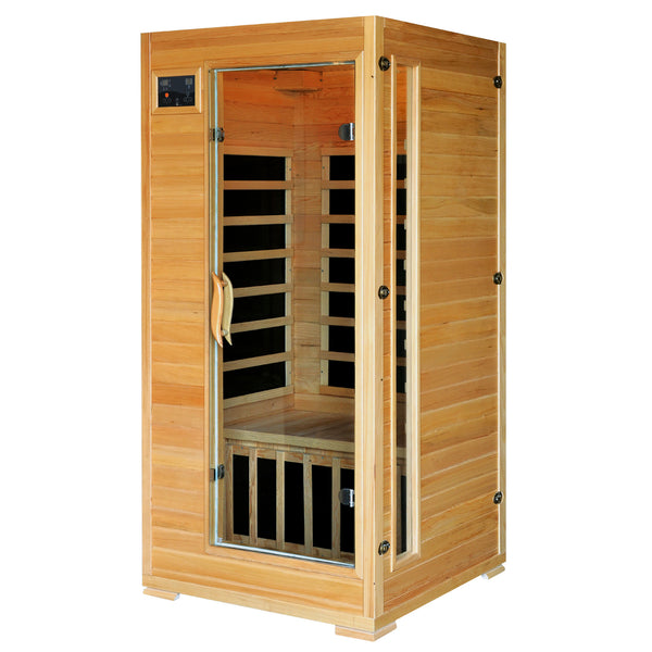The Haven - 1-2 Person Hemlock Infrared Sauna (Carbon) - HeatWave Premium Sauna