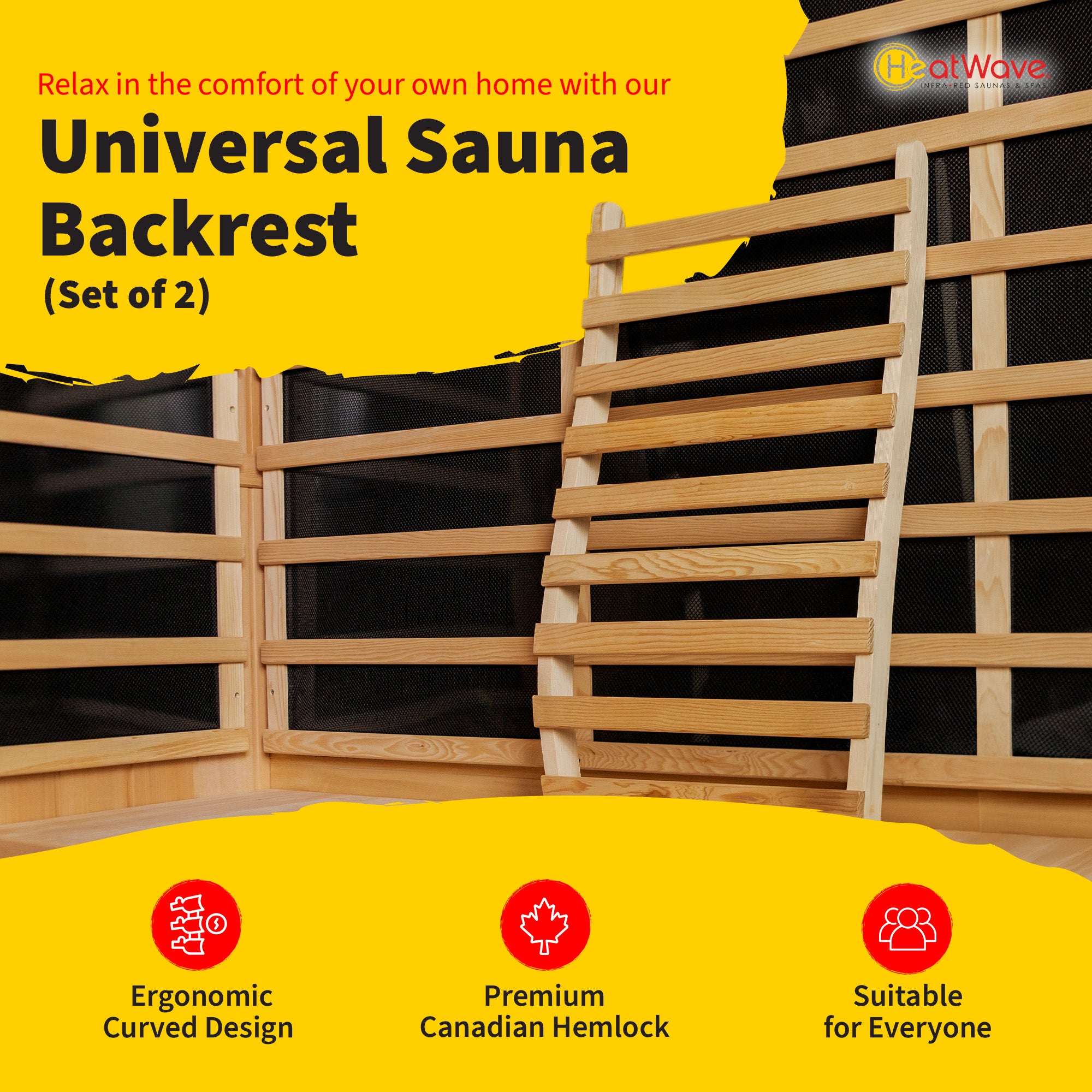Universal Sauna Backrest - Set of 2