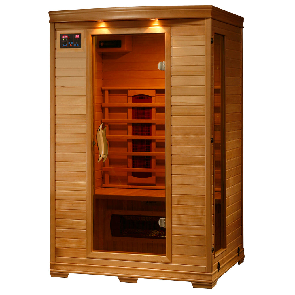 The Amber - 2-Person Hemlock Infrared Sauna (Ceramic) - HeatWave Premium Sauna