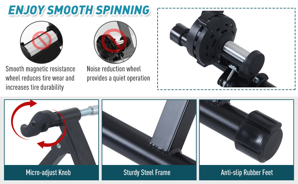 Soozier Folding Indoor Bike Trainer — Magnetic Resistance, Any Weather