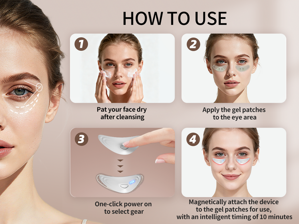 Magnetic Red Light Eye Patch Massager — EMS, Anti-Aging & Dark Circle Relief