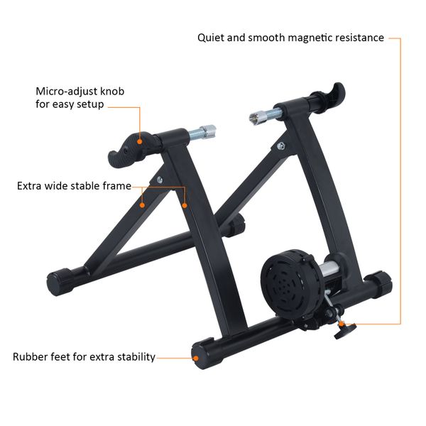 Soozier Folding Indoor Bike Trainer — Magnetic Resistance, Any Weather