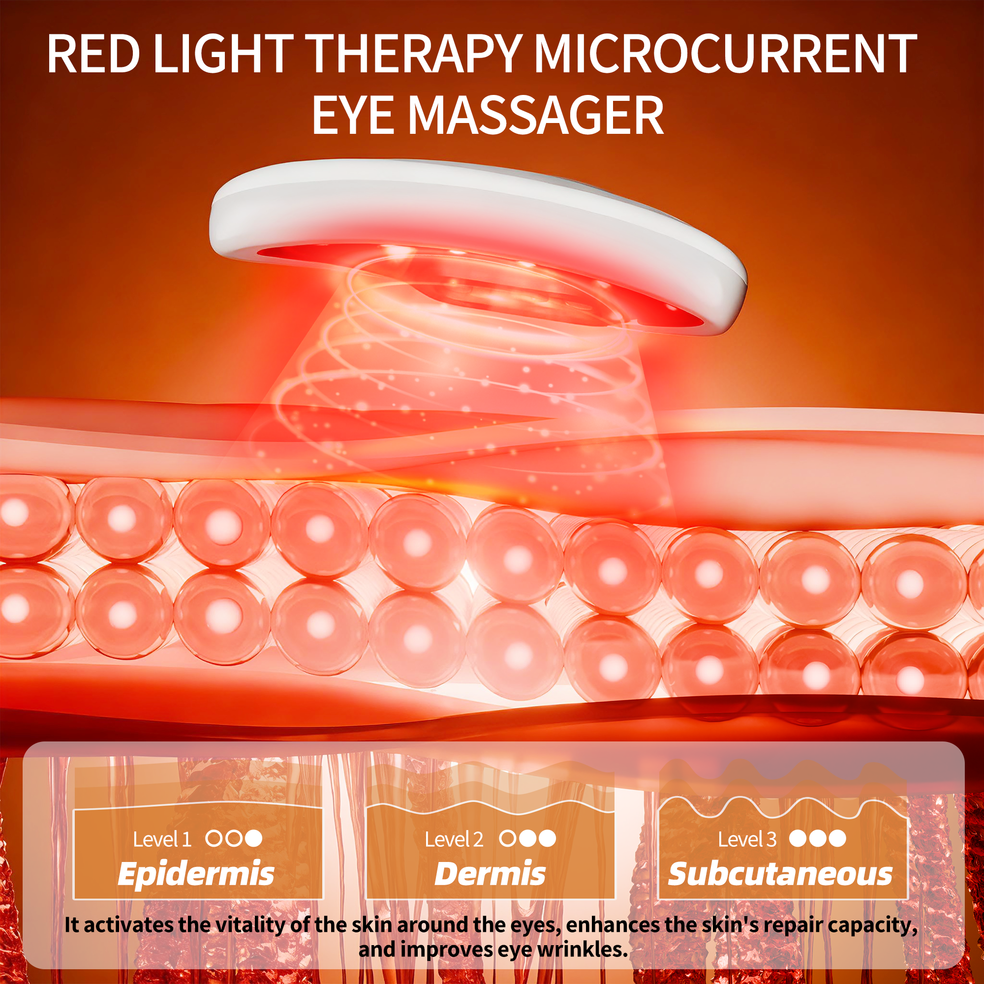 Magnetic Red Light Eye Patch Massager — EMS, Anti-Aging & Dark Circle Relief