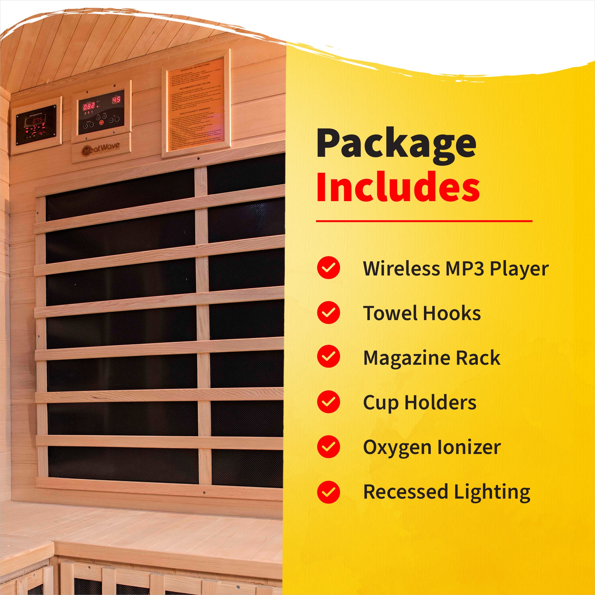 The Meridian — 3-Person Corner Hemlock Infrared Sauna