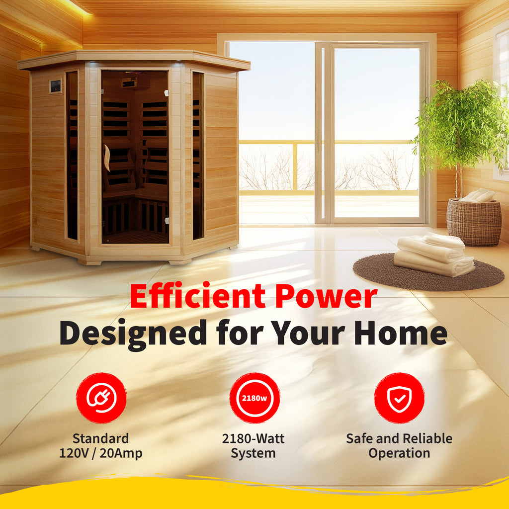 The Ridgeline — 4-Person Hemlock Corner Infrared Sauna