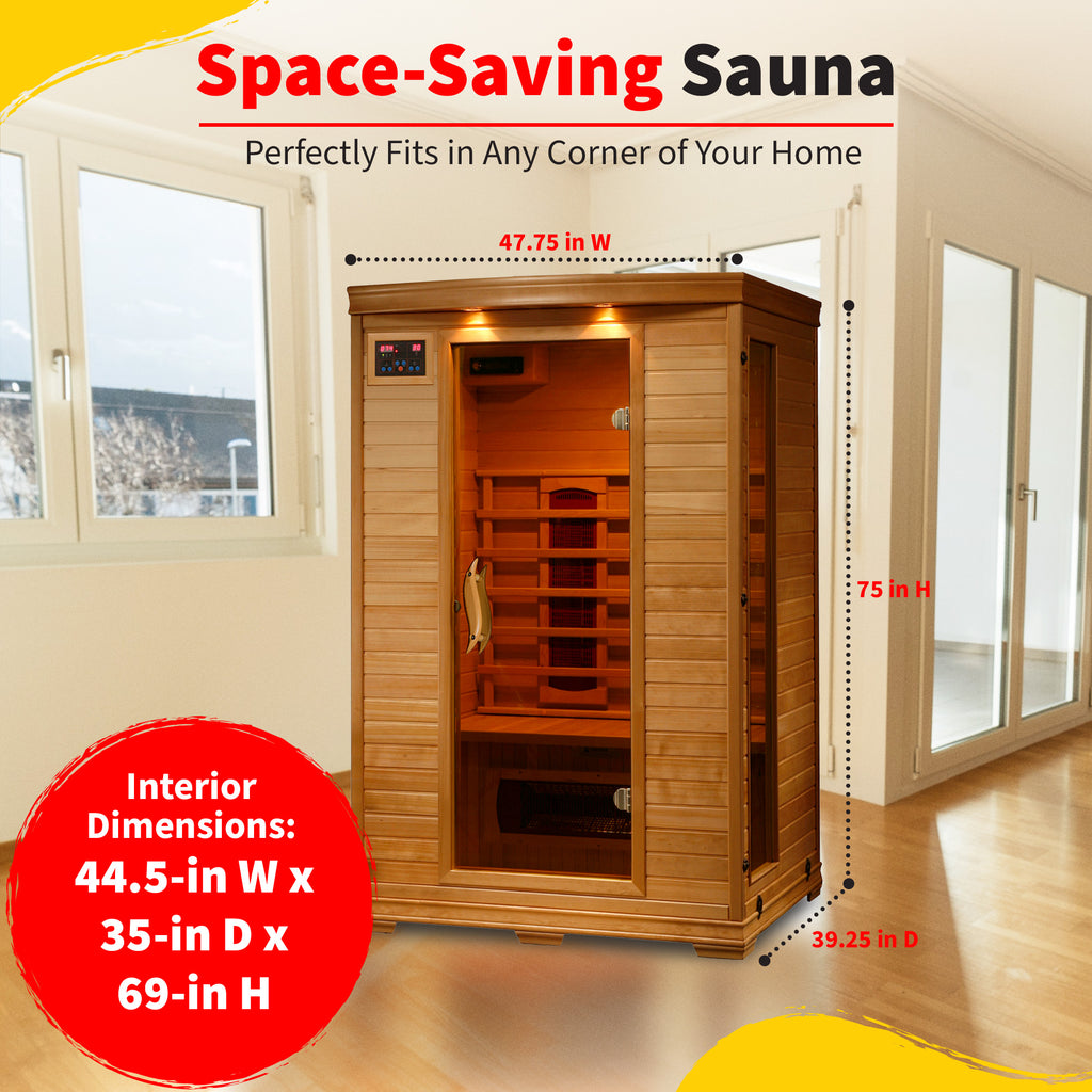 The Amber — 2-Person Hemlock Infrared Sauna (Ceramic)