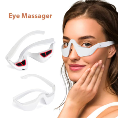 EMS Eye Massager Glasses — Red Light + Heat for Eye Fatigue Relief