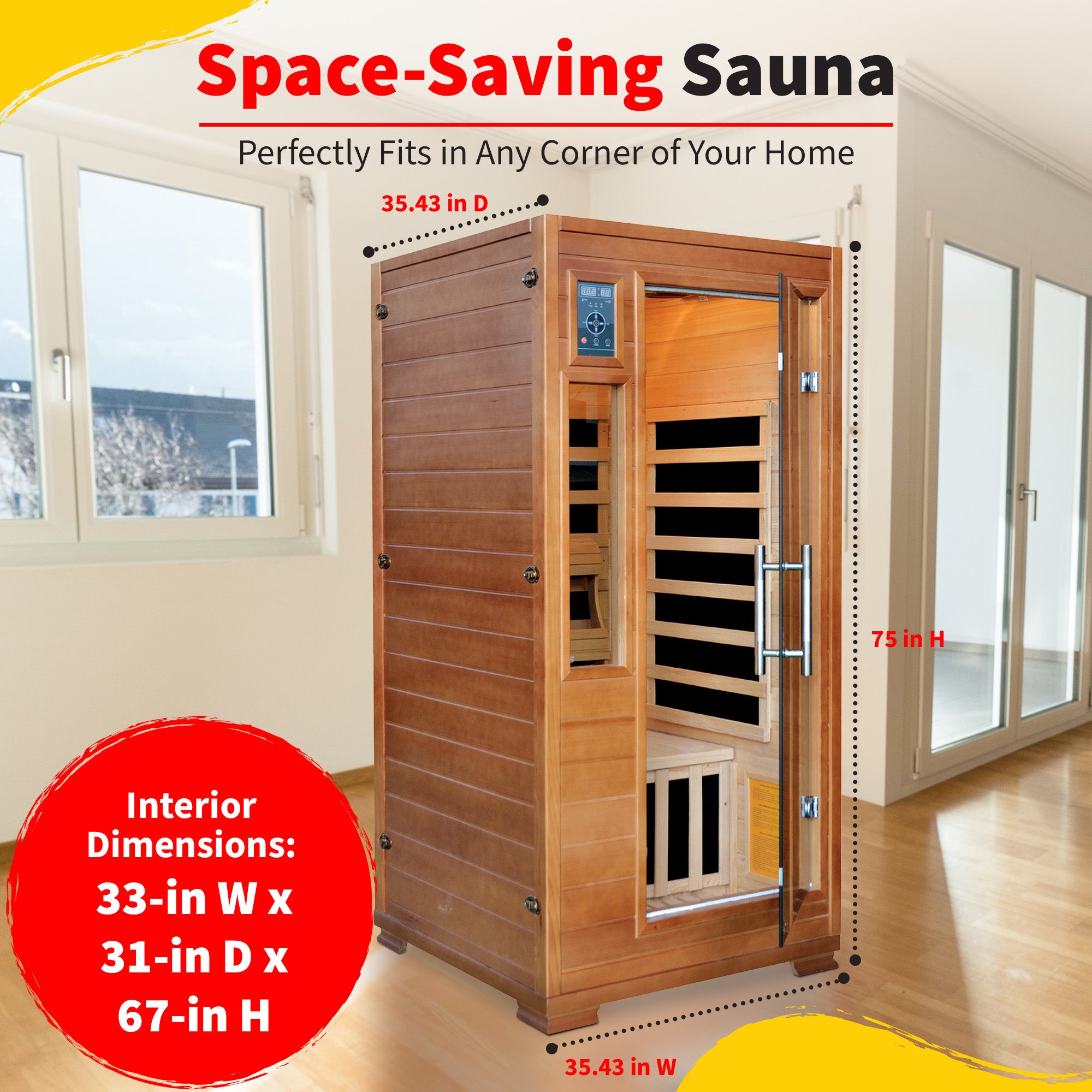 The Zenith — 1-2 Person Hemlock Infrared Sauna