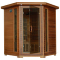 The Aurora - 4-Person Cedar Corner Infrared Sauna - HeatWave Premium Sauna