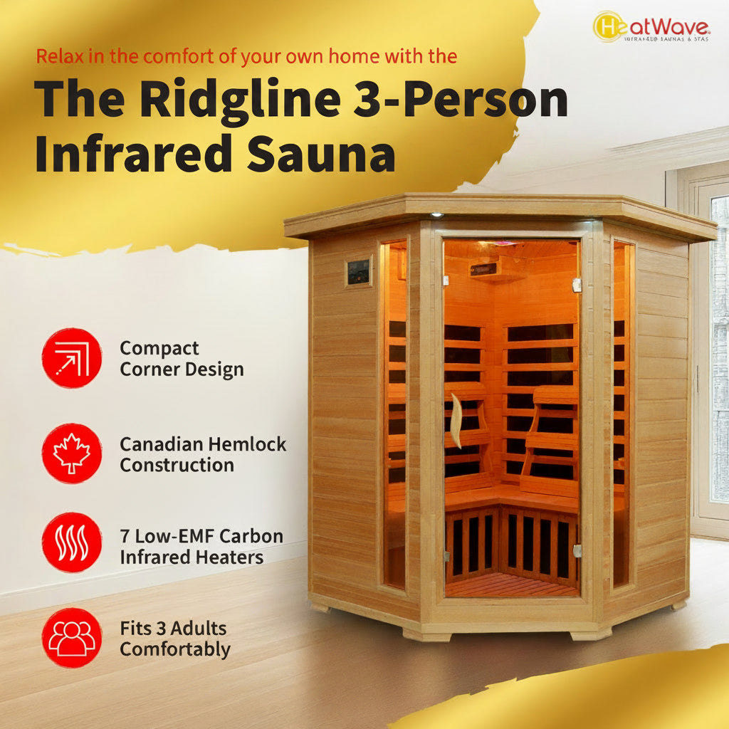The Ridgeline — 3-Person Hemlock Corner Infrared Sauna