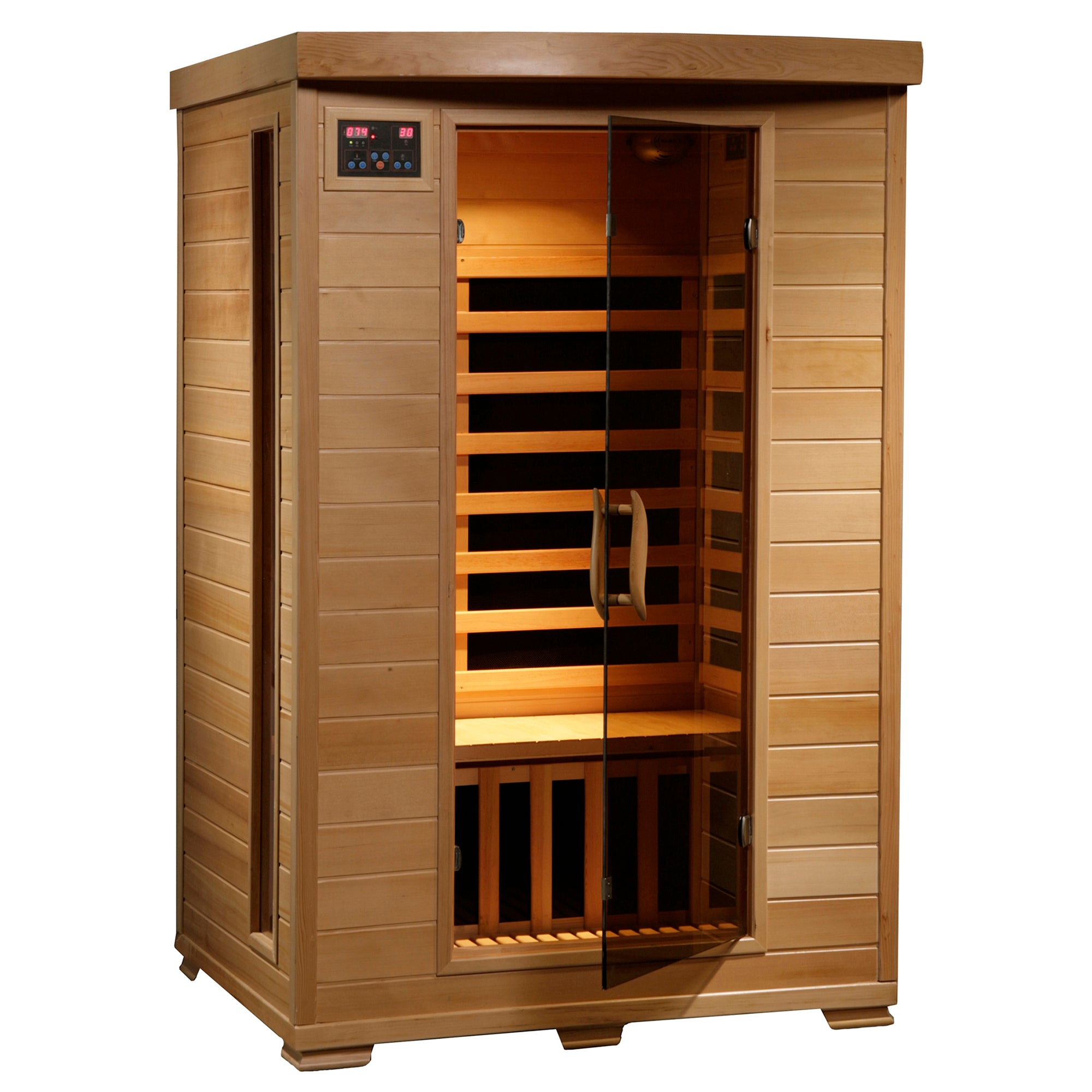 The Amber - 2-Person Hemlock Infrared Sauna (Carbon) - HeatWave Premium Sauna