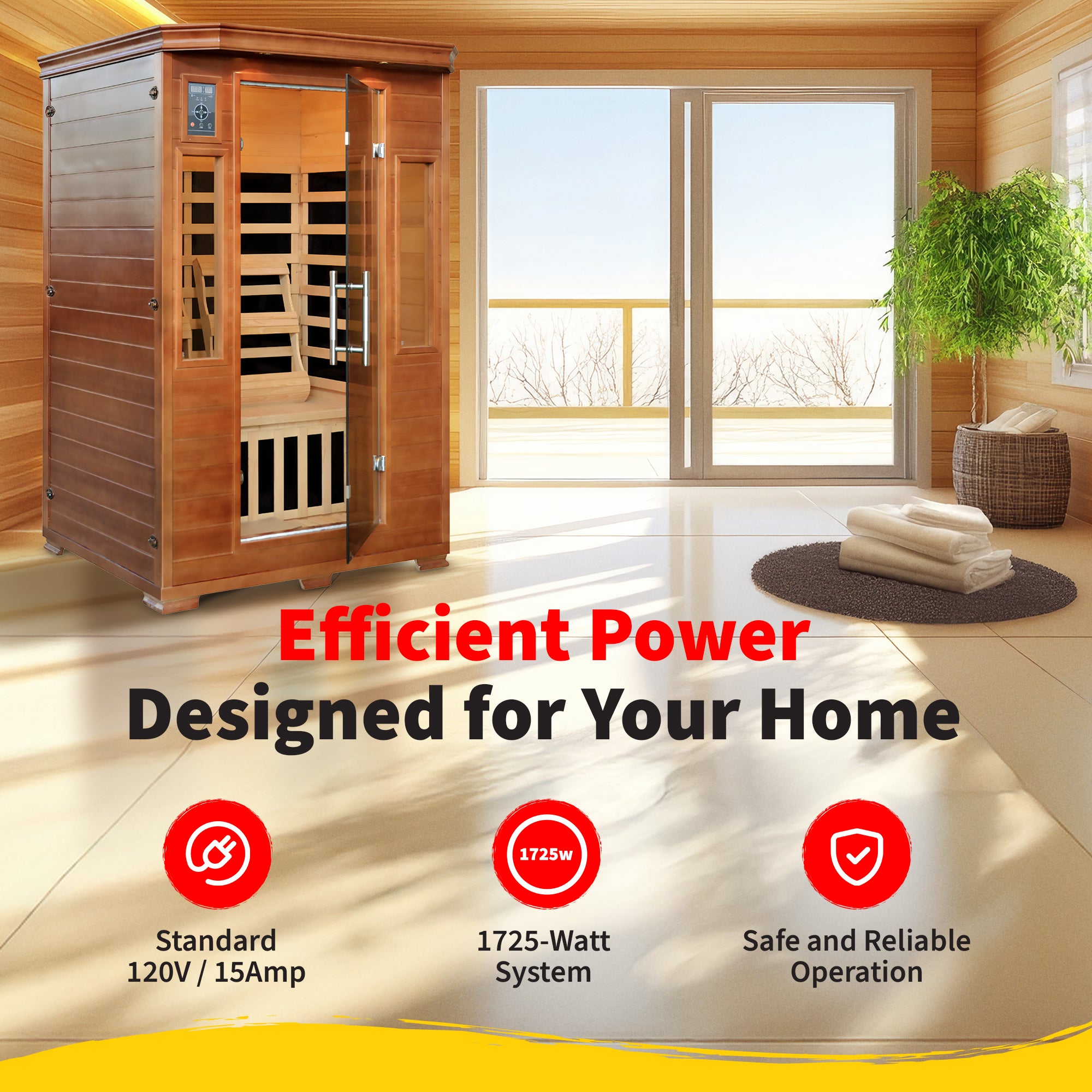The Zenith — 2-Person Hemlock Infrared Sauna