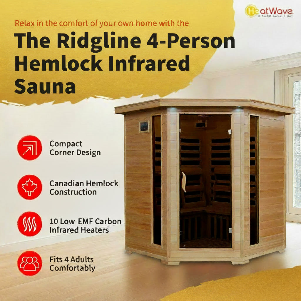 The Ridgeline — 4-Person Hemlock Corner Infrared Sauna
