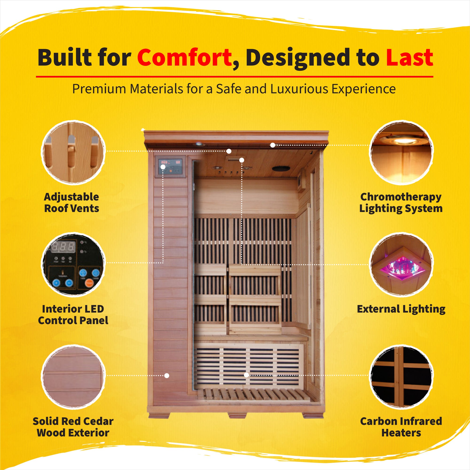 The Aurora — 2-Person Cedar Infrared Sauna