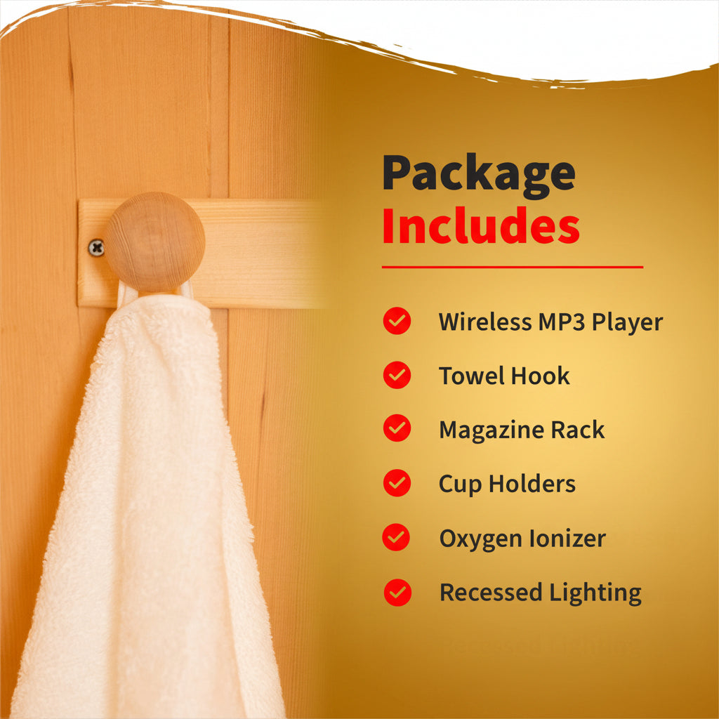 The Amber — 2-Person Hemlock Infrared Sauna (Ceramic)
