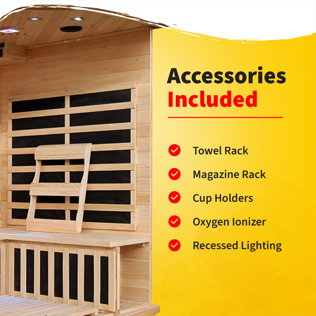 The Ridgeline — 3-Person Hemlock Corner Infrared Sauna