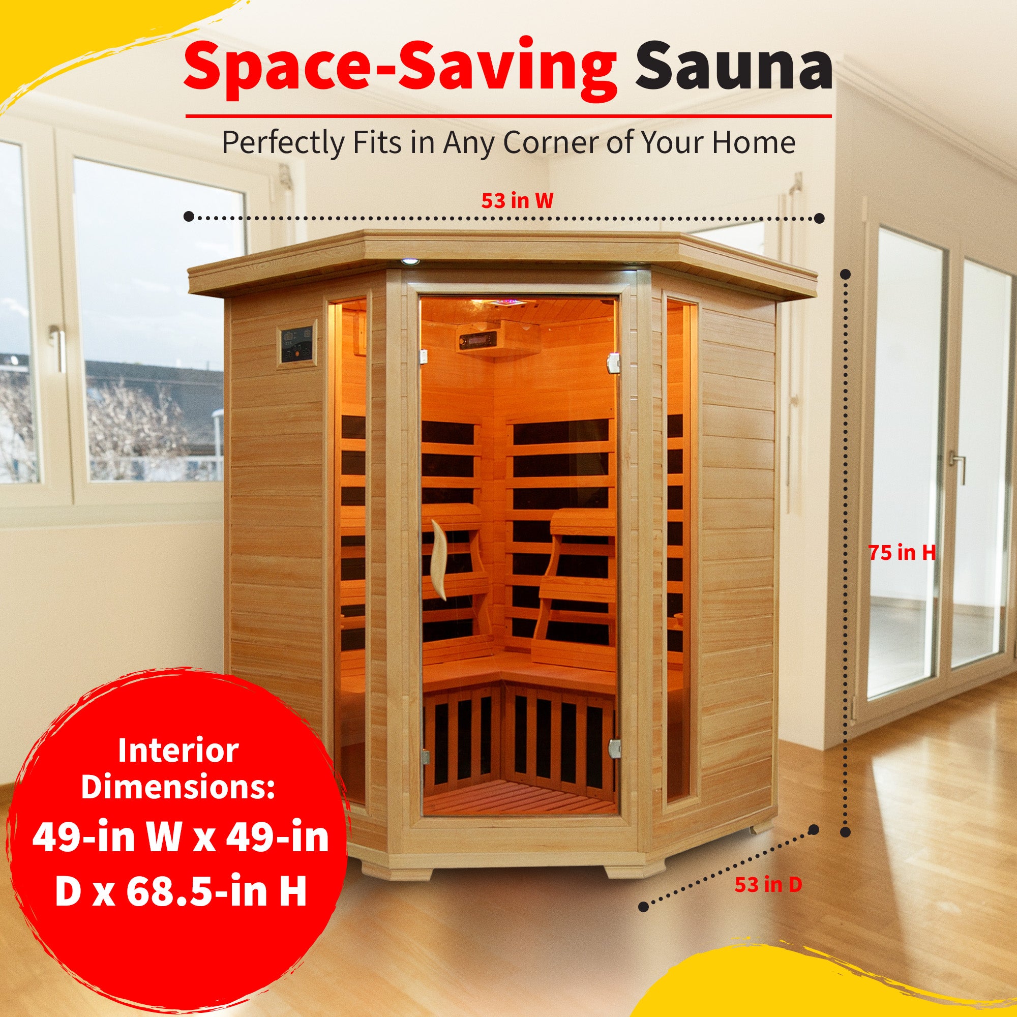 The Ridgeline — 3-Person Hemlock Corner Infrared Sauna