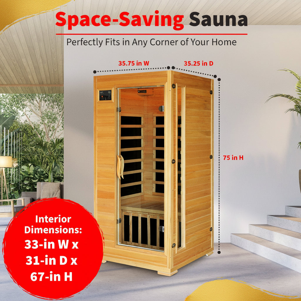 The Haven — 1-2 Person Hemlock Infrared Sauna (Carbon)