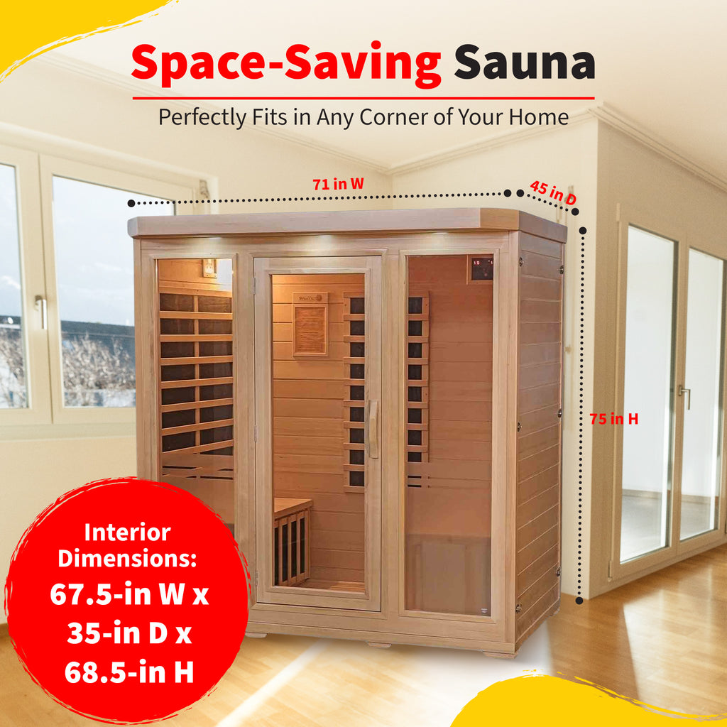 The Meridian — 4-Person Hemlock Infrared Sauna