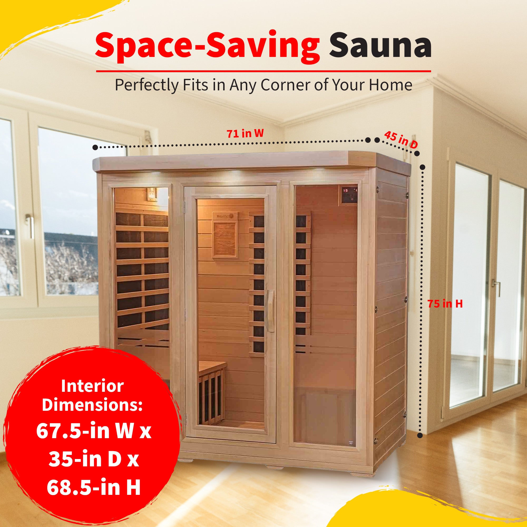 The Meridian — 4-Person Hemlock Infrared Sauna