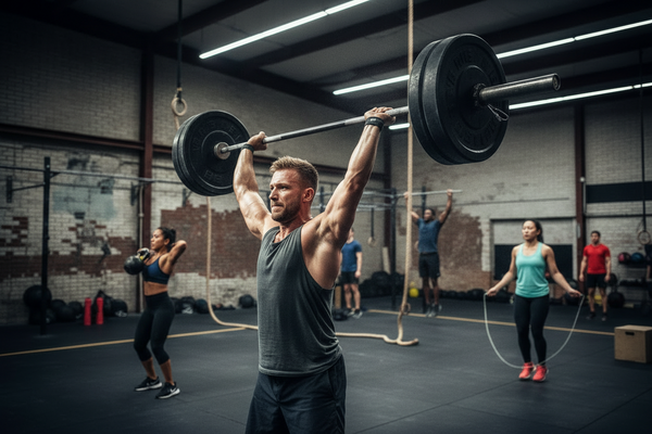 Man working out hard